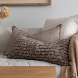 Jean Stoffer x Loloi Chocolate Pillow 1 - PILLOWS - Block print - neutral Loloi