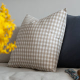 Gingham Linen Pillow Cover