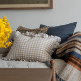 Gingham Ruffle Pillow Cover 1 - PILLOWS - Linen - neutral Rug & Weave Pillows