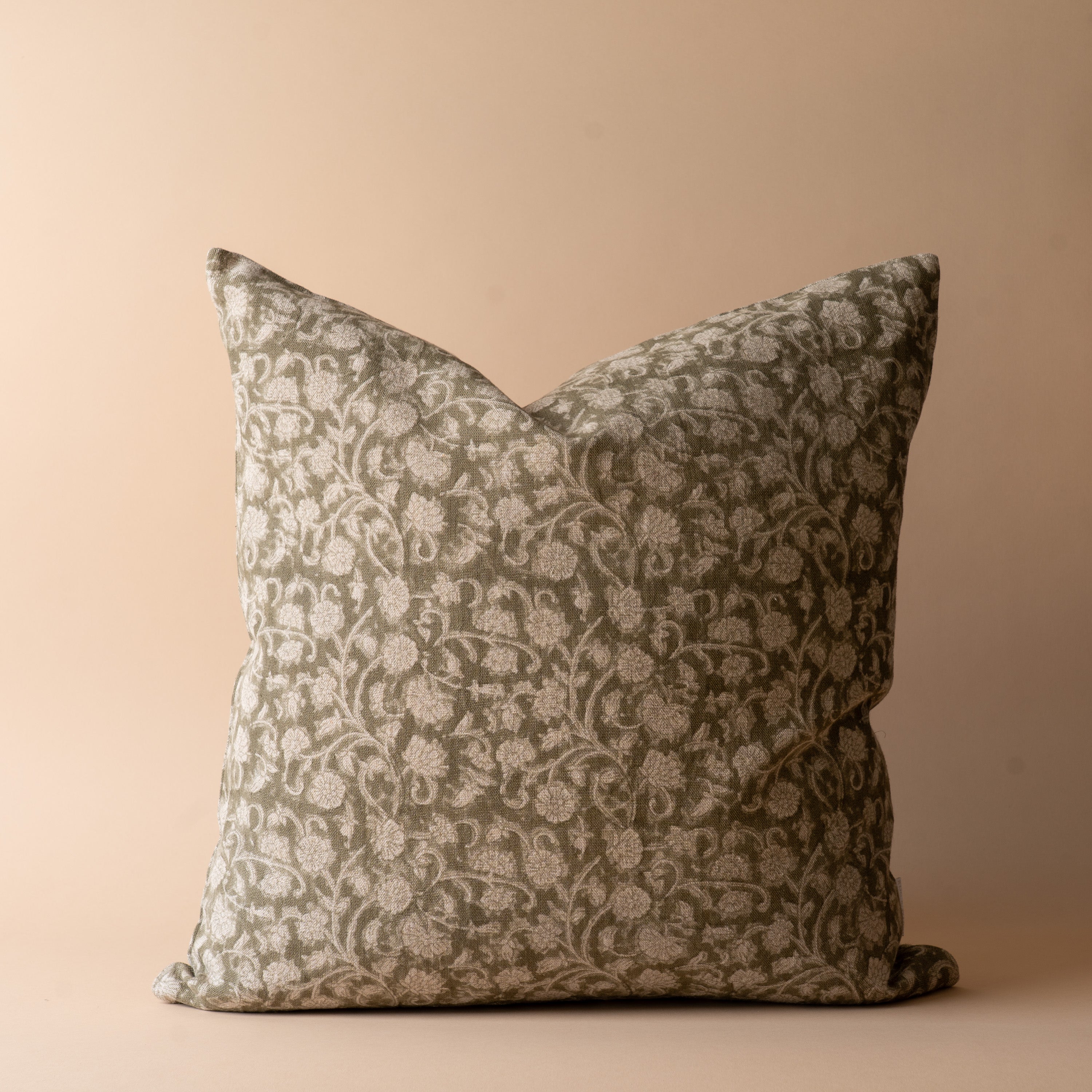 Olivia Block Print Pillow Cover 1 - PILLOWS - Block print - neutral ORNA HOUSE