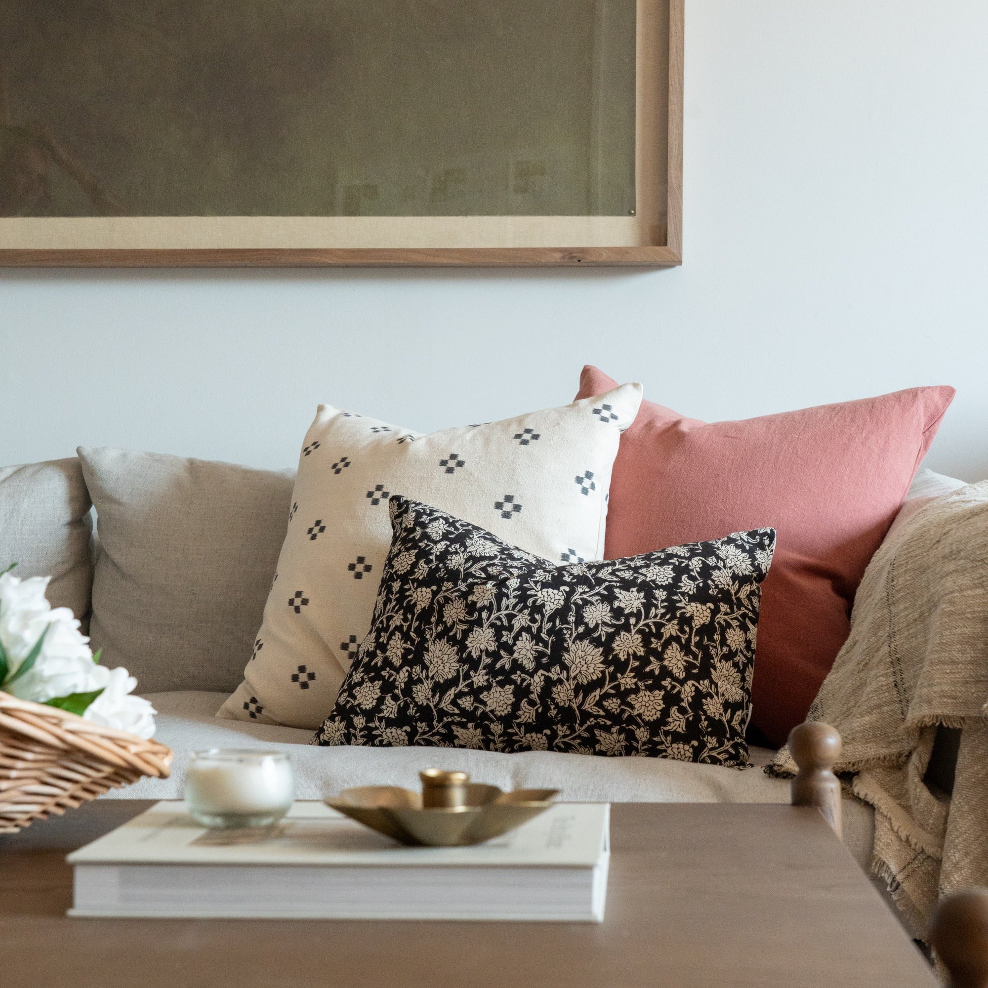Rosewood Linen Pillow Cover 2 - PILLOWS - Linen - warm Rug & Weave Pillows