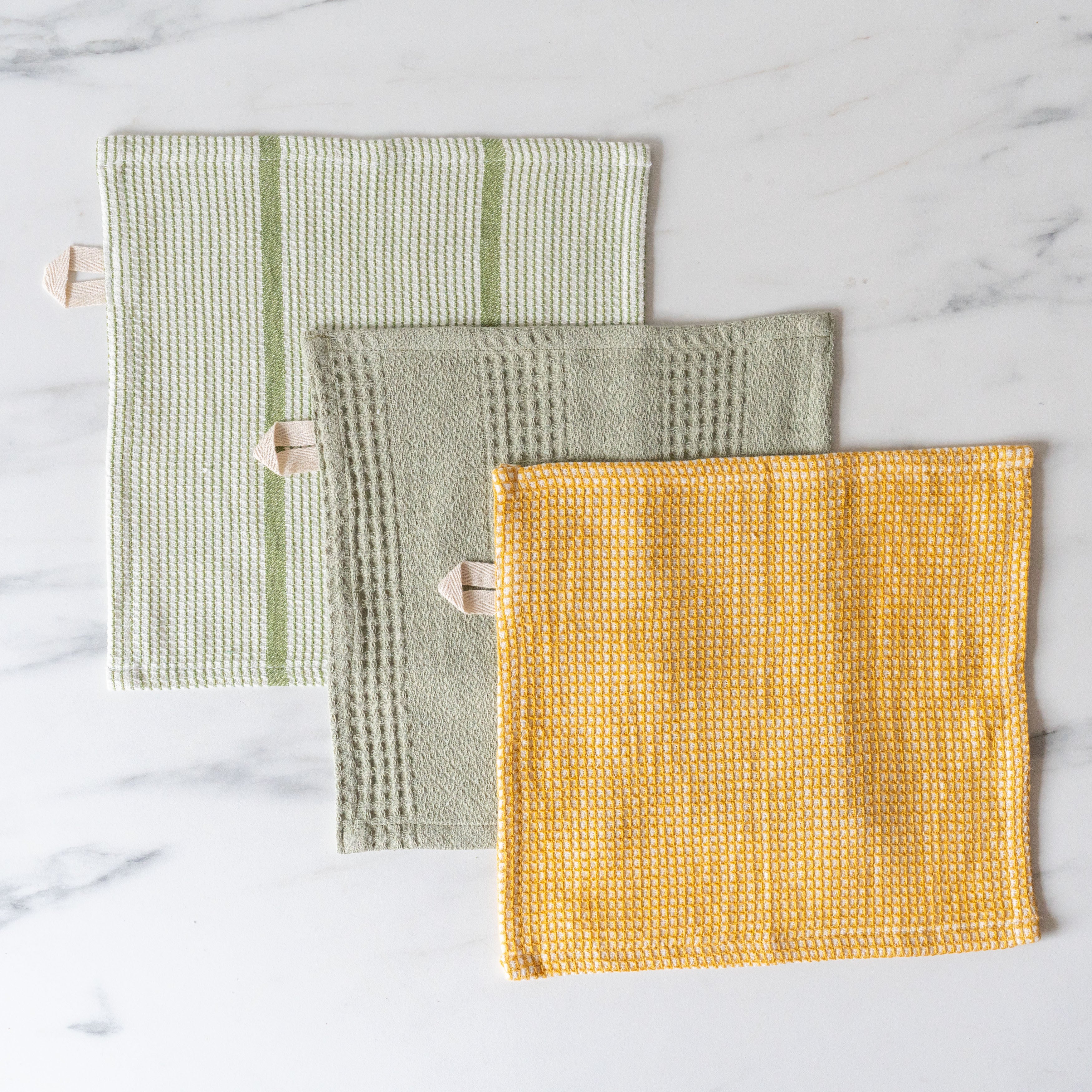 Rug & Weave - Green Waffle Weave Dish Cloth Set