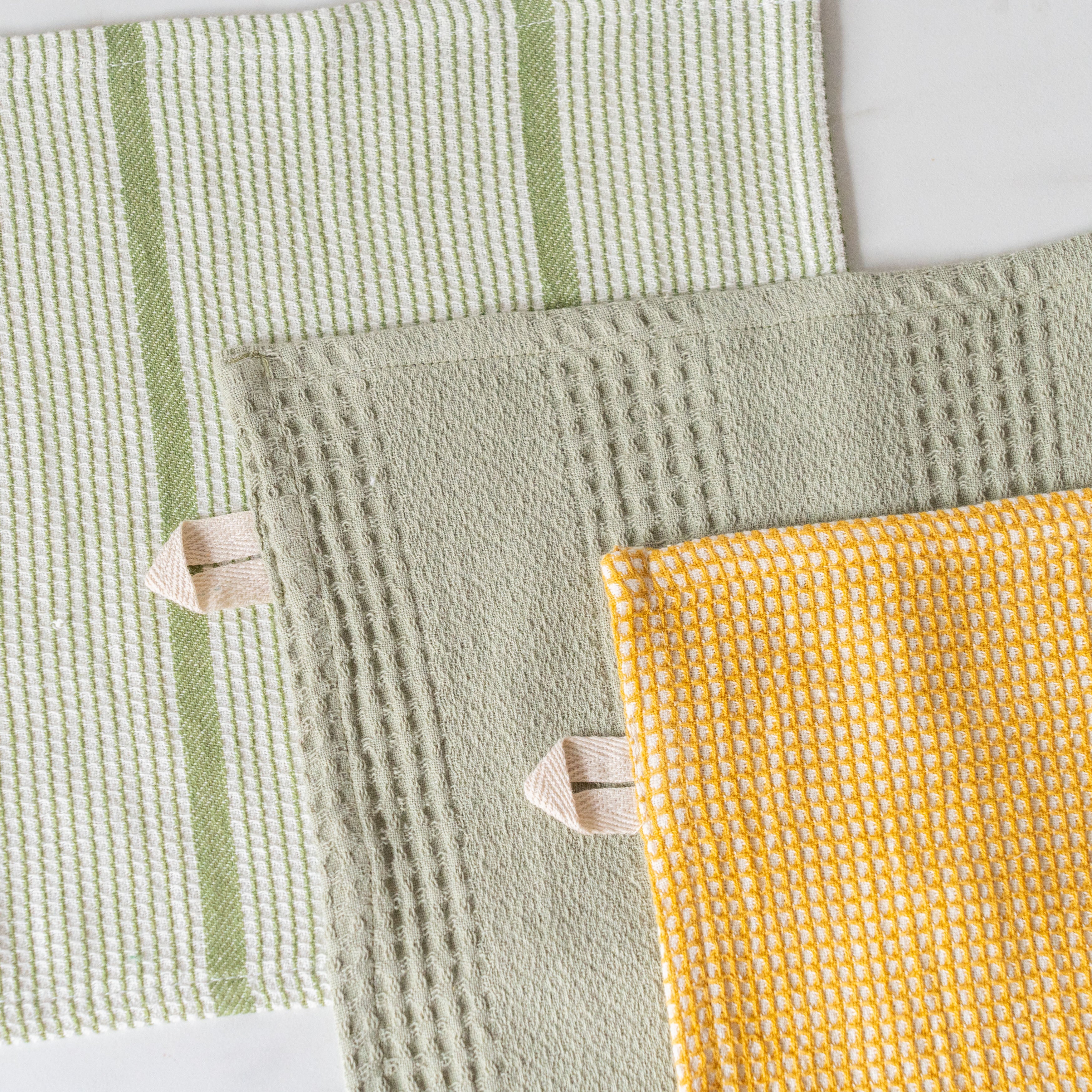 Rug & Weave - Green Waffle Weave Dish Cloth Set