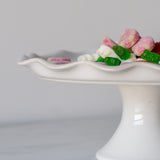 Stoneware Cake Stand with Ruffled Edge