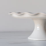 Stoneware Cake Stand with Ruffled Edge