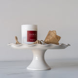 Stoneware Cake Stand with Ruffled Edge