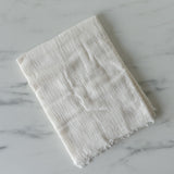 White Cotton Fringed Table Runner
