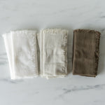 White Cotton Fringed Napkin Set napkin set Bluum Maison (Faire)