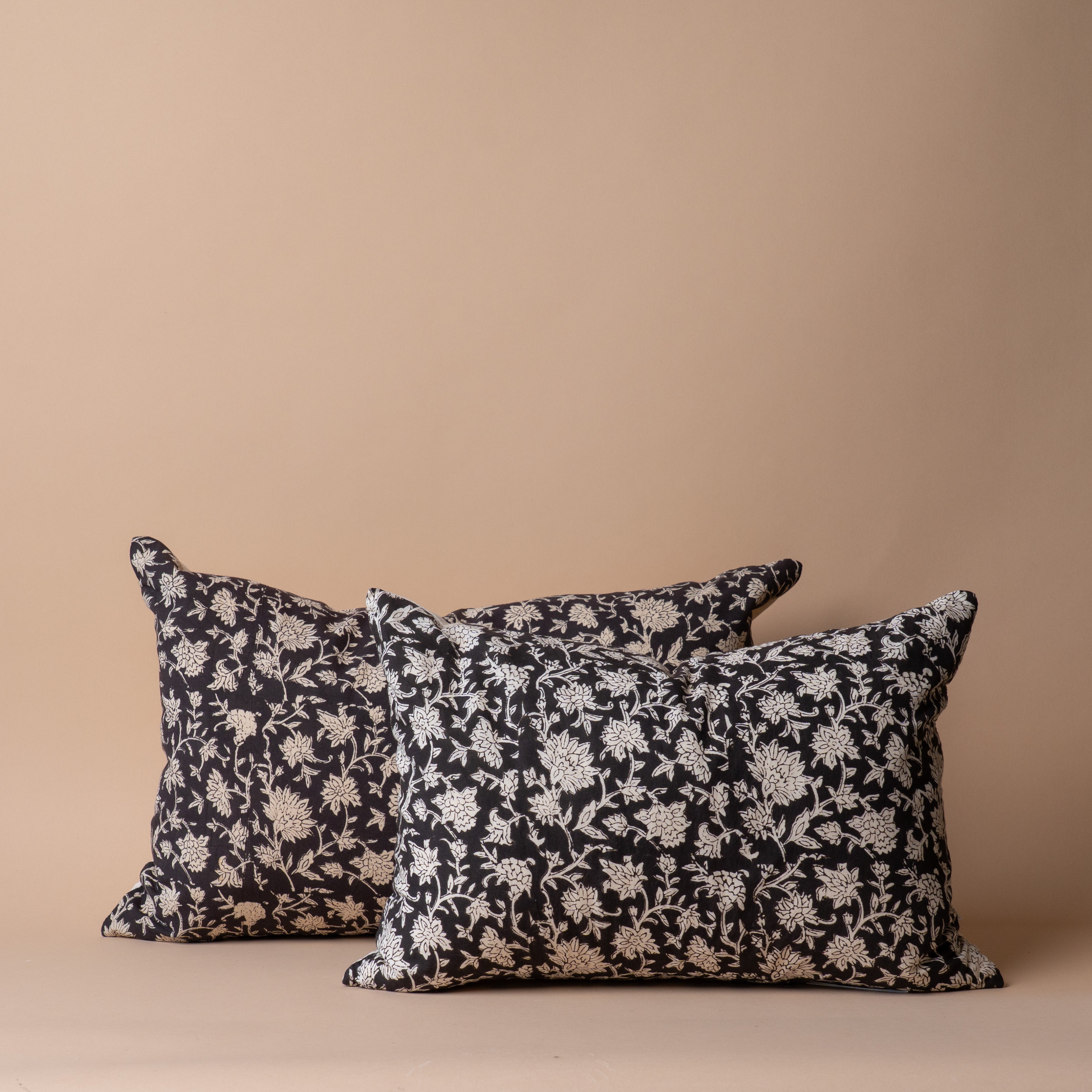 Mica Floral Pillow Cover 00-1 - PILLOWS - block print - neutral Rug & Weave Pillows