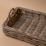 Rectangular Rattan Tray with Handles