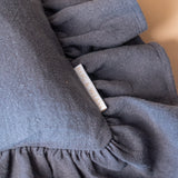 Charcoal Ruffle Pillow Cover