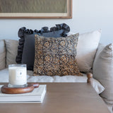 Charcoal Ruffle Pillow Cover
