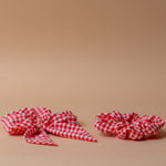 Red Gingham Scrunchie Rug & Weave
