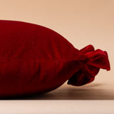 Red Velvet Ruffle Pillow Cover
