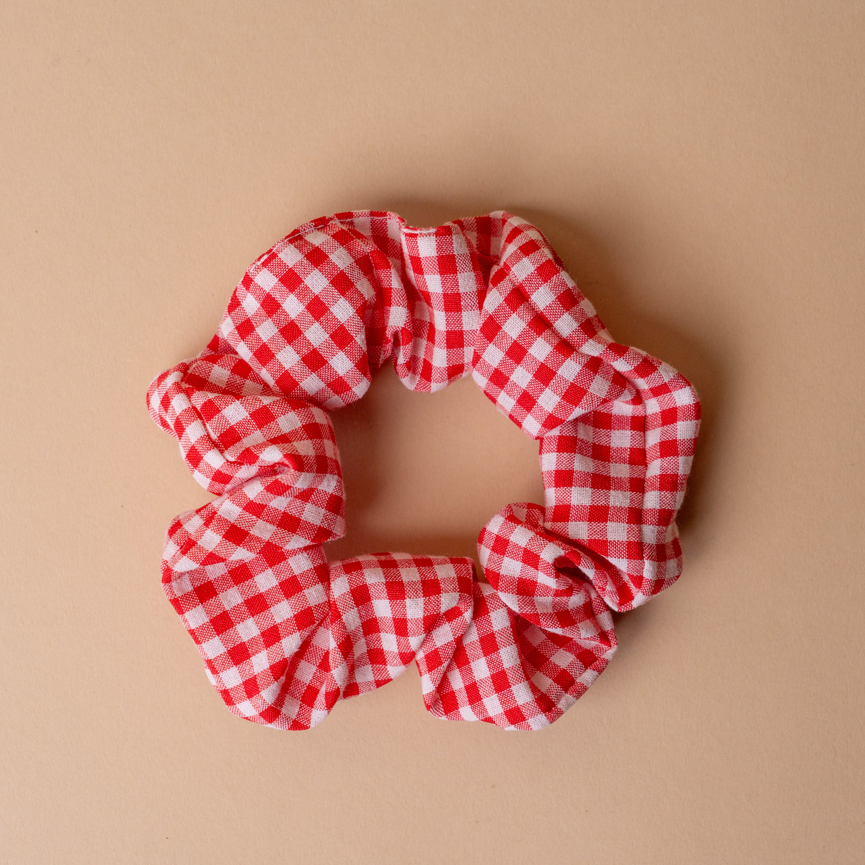 Red Gingham Scrunchie Rug & Weave