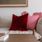 Red Gingham Ruffle Pillow Cover