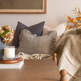 Mila Block Print Ruffle Pillow Cover 1 - PILLOWS - block print - neutral ORNA HOUSE