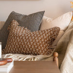 Betsy Block Print Ruffle Pillow Cover 1 - PILLOWS - block print - neutral ORNA HOUSE