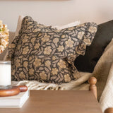 Greta Block Print Ruffle Pillow Cover 1 - PILLOWS - Block print - neutral ORNA HOUSE