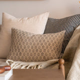 Dolly Block Print Pillow Cover - Double Sided 1 - PILLOWS - block print - neutral ORNA HOUSE