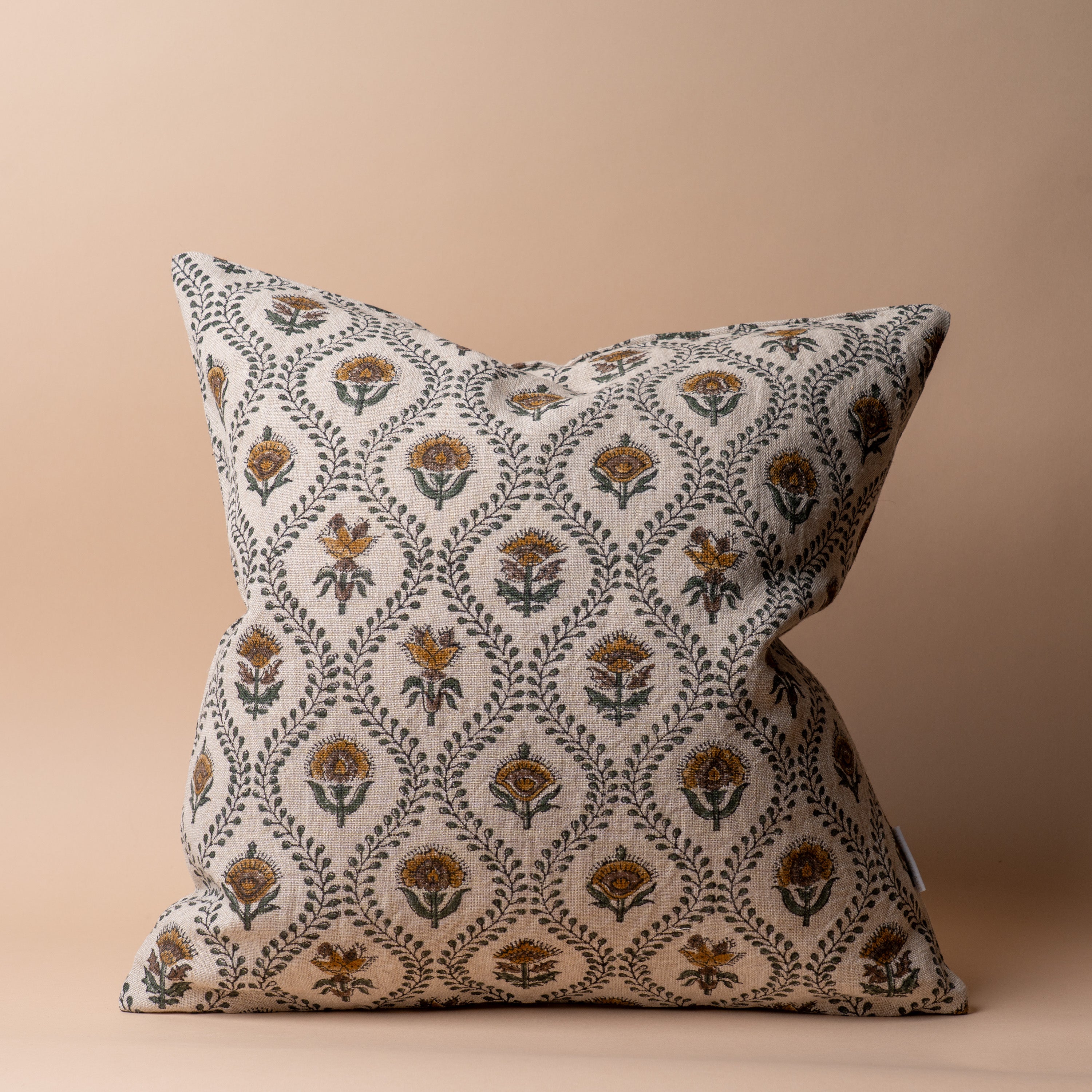 Noreen Block Print Pillow Cover 1-PILLOWS - block print - warm Rug & Weave Pillows