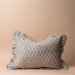Dolly Block Print Ruffle Pillow Cover 1 - PILLOWS - block print - neutral ORNA HOUSE