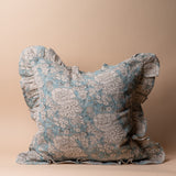 Adeline Block Print Ruffle Pillow Cover 1 - PILLOWS - Block print - neutral ORNA HOUSE