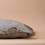 Mila Block Print Ruffle Pillow Cover 1 - PILLOWS - block print - neutral ORNA HOUSE