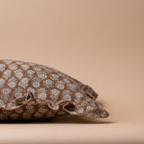 Betsy Block Print Ruffle Pillow Cover 1 - PILLOWS - block print - neutral ORNA HOUSE