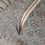 Mila Block Print Ruffle Pillow Cover 1 - PILLOWS - block print - neutral ORNA HOUSE