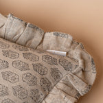 Dolly Block Print Ruffle Pillow Cover 1 - PILLOWS - block print - neutral ORNA HOUSE