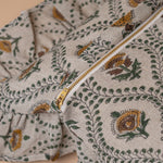 Noreen Block Print Ruffle Pillow Cover 1 - PILLOWS - Block print - neutral ORNA HOUSE