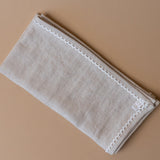 Oatmeal Linen Napkin Set with Lace Trim