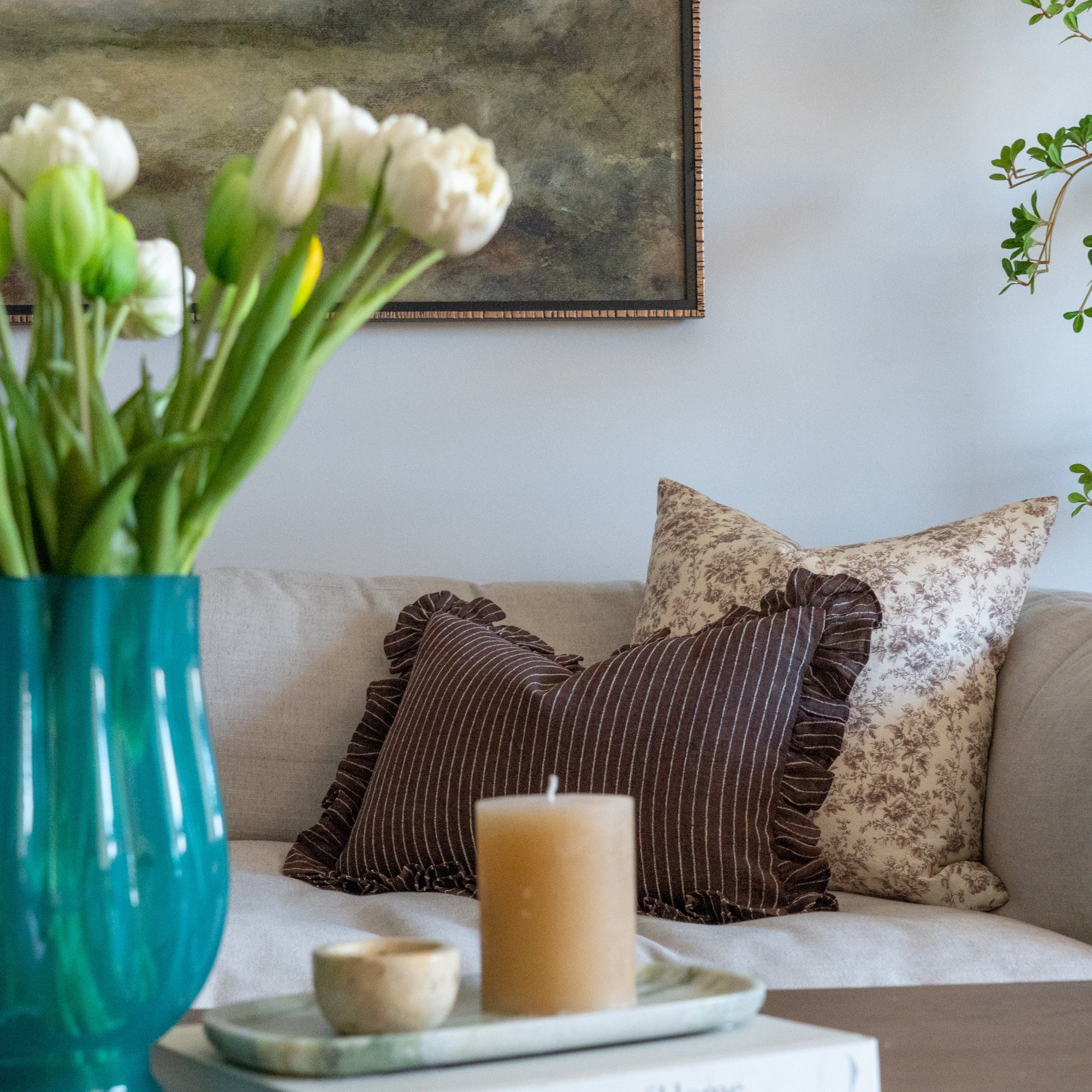 Enzo Ruffle Pillow Cover 2 - PILLOWS - linen - warm Rug & Weave Pillows