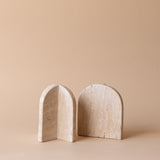 Vintage Travertine Bookend Set