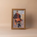 "Pondering" Framed Vintage Painting