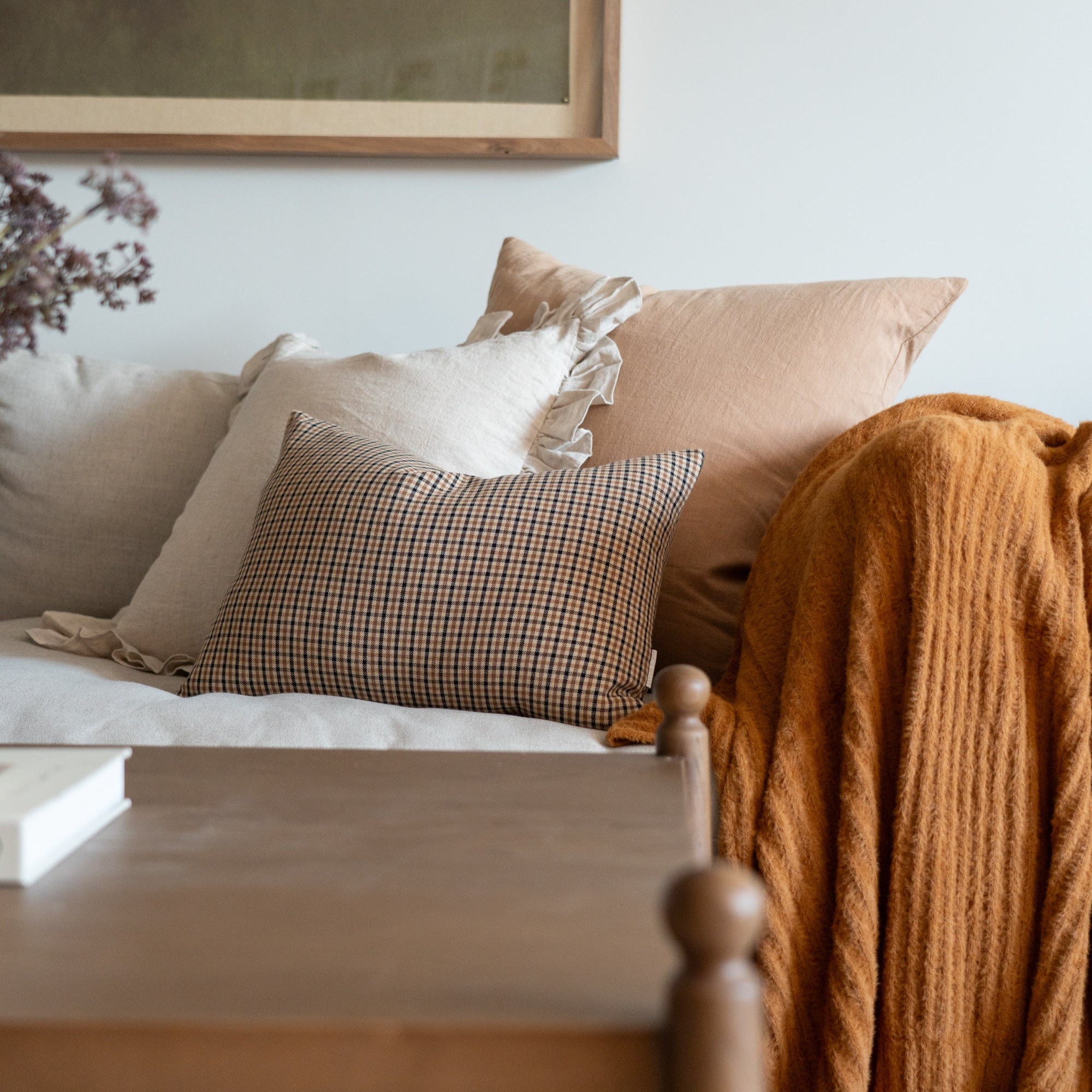 Oatmeal Ruffle Pillow Cover 1 - PILLOWS - Linen - neutral Rug & Weave Pillows