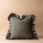 Sage Linen Ruffle Pillow Cover 3 - PILLOWS - linen - cool Rug & Weave Pillows