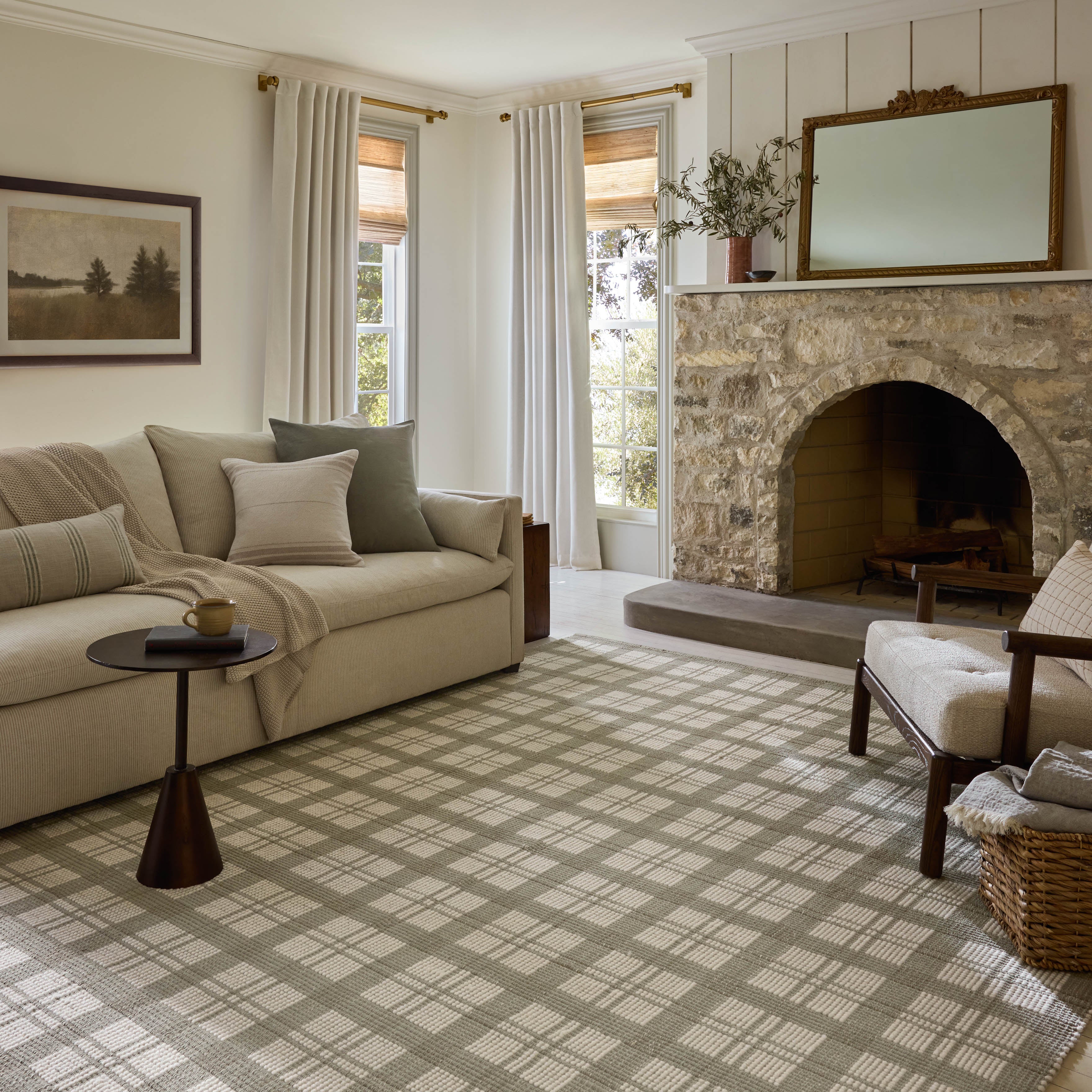 Magnolia Home by Joanna Gaines x Loloi Ryder Sage / Ivory Rug RUGS - cotton Loloi 18" x 18" sample