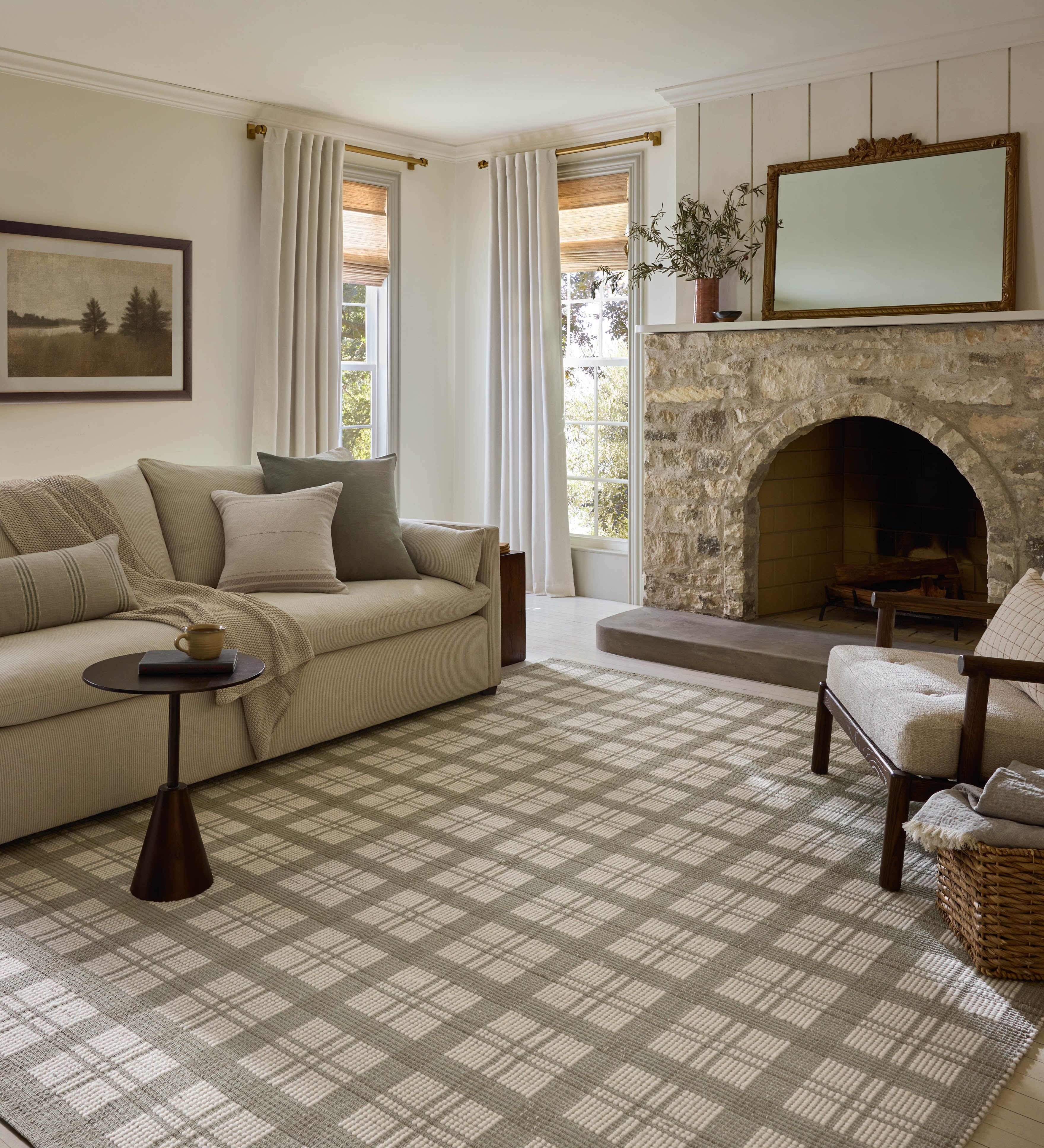 Magnolia Home by Joanna Gaines x Loloi Ryder Sage / Ivory Rug RUGS - cotton Loloi 18" x 18" sample
