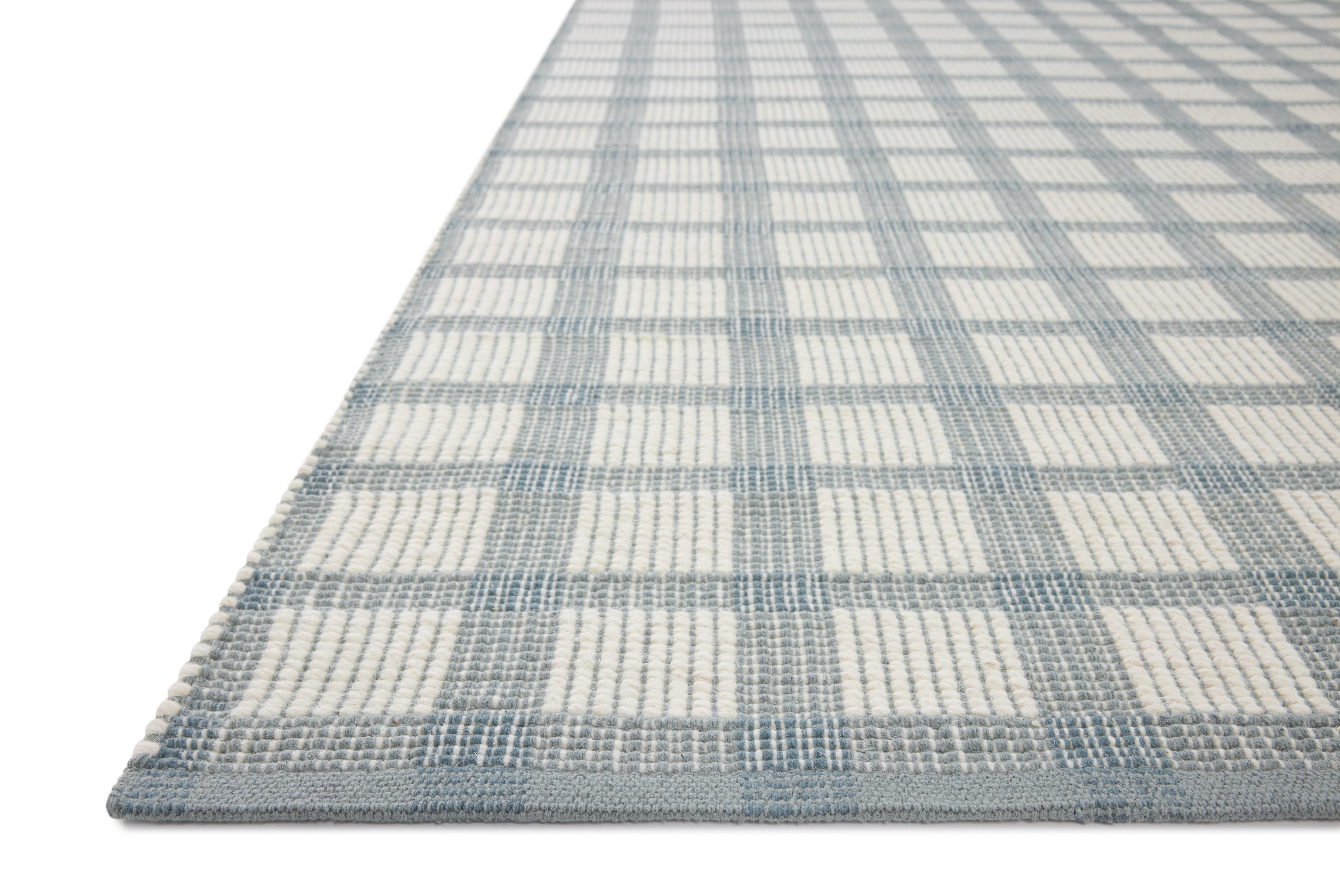 Magnolia Home by Joanna Gaines x Loloi Ryder Blue / Ivory Rug RUGS - cotton Loloi 18" x 18" sample