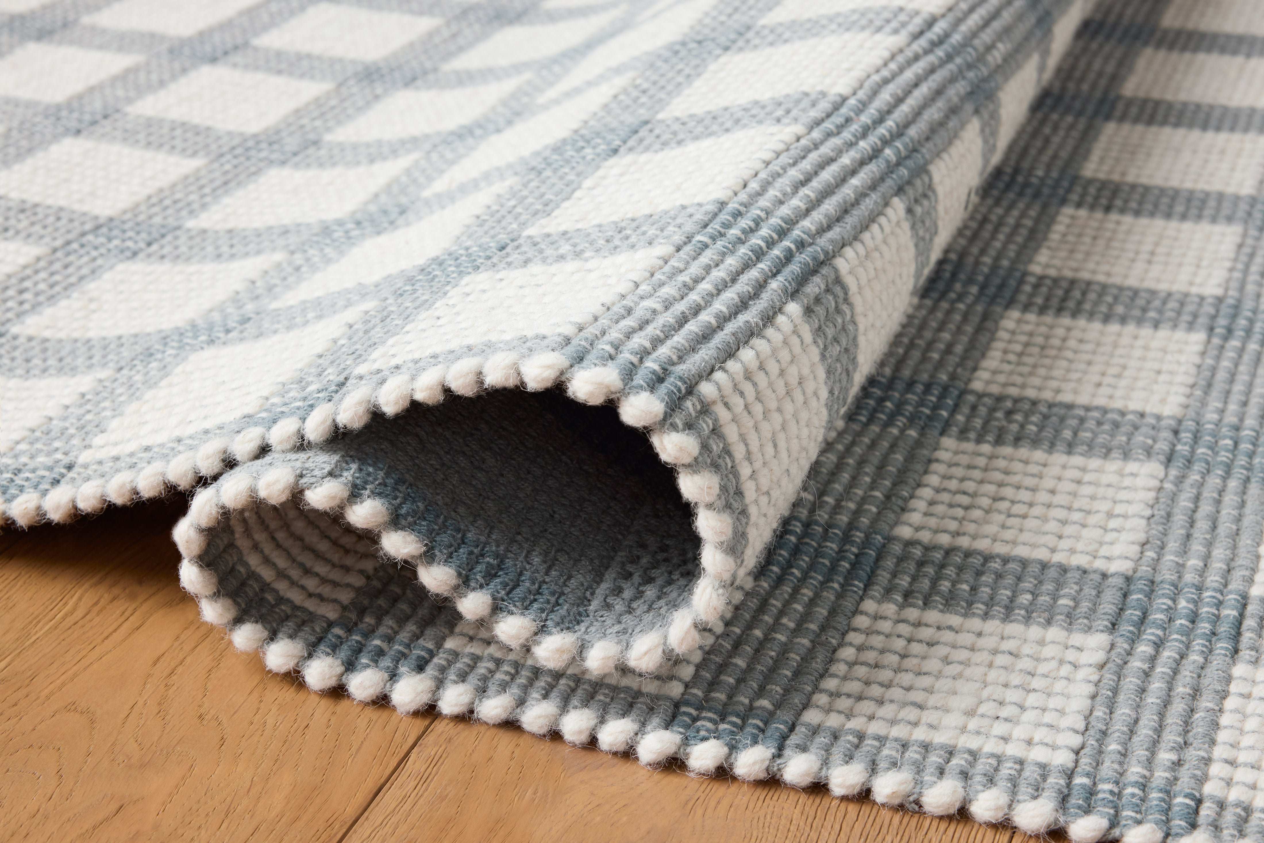 Magnolia Home by Joanna Gaines x Loloi Ryder Blue / Ivory Rug RUGS - cotton Loloi 18" x 18" sample