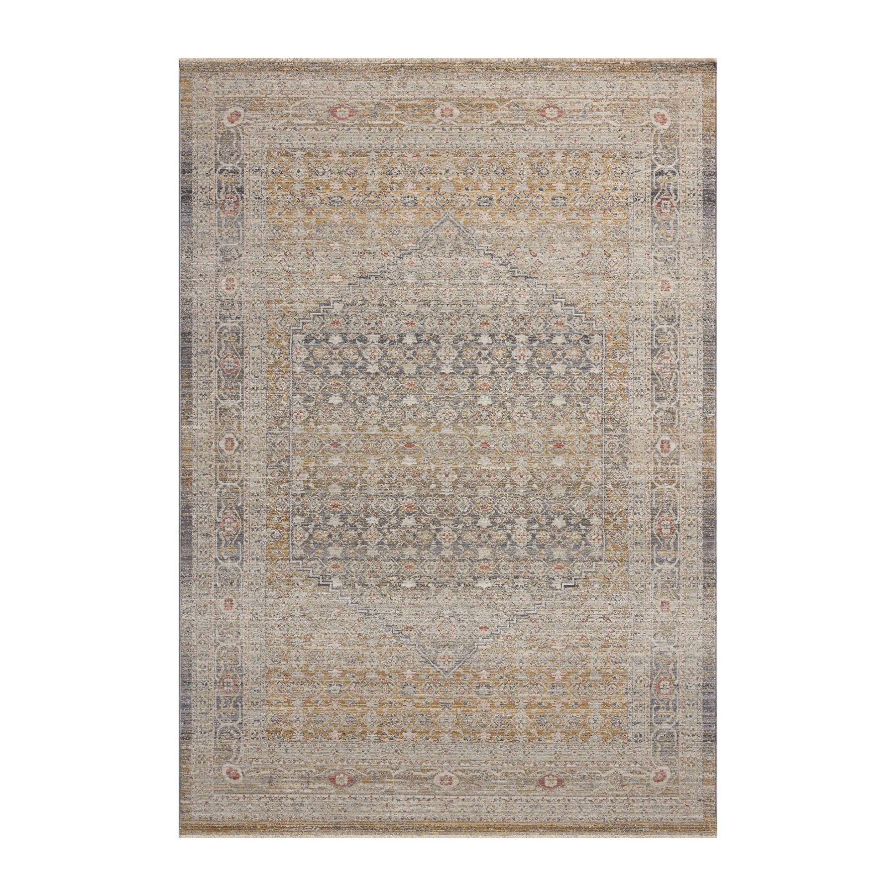 Chris Loves Julia x Loloi Ida Stone / Gold Rug RUGS - vintage inspired Loloi 18" x 18" Sample