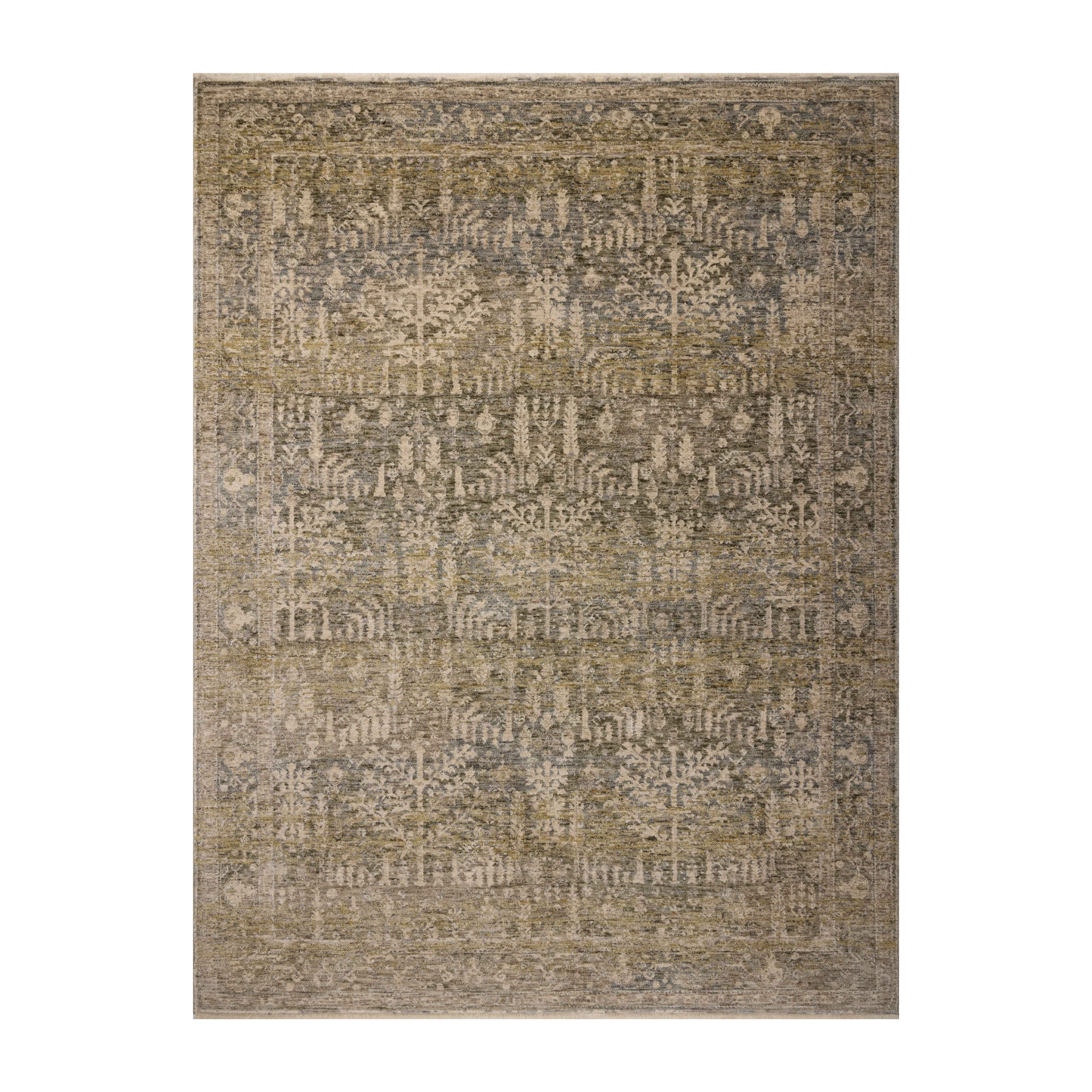 Magnolia Home by Joanna Gaines x Loloi Junie Moss / Natural Rug RUGS - vintage inspired Loloi 18" x 18" Sample