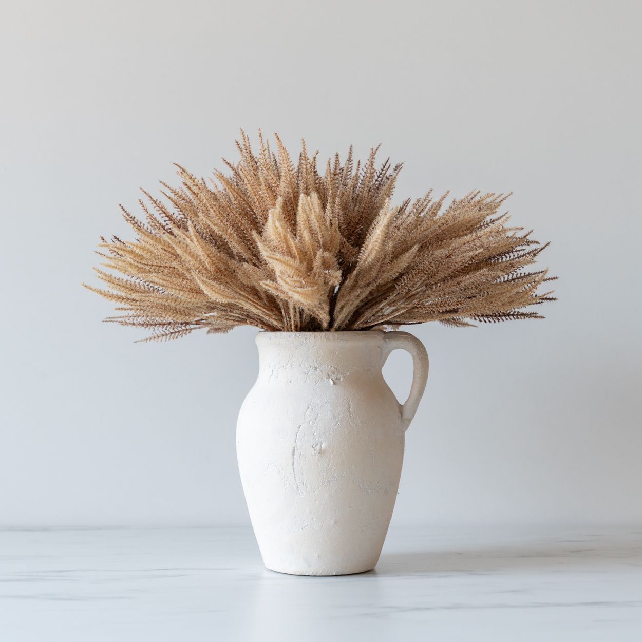 Textured Ceramic Small Vase with Handle - Off White - Rug & Weave