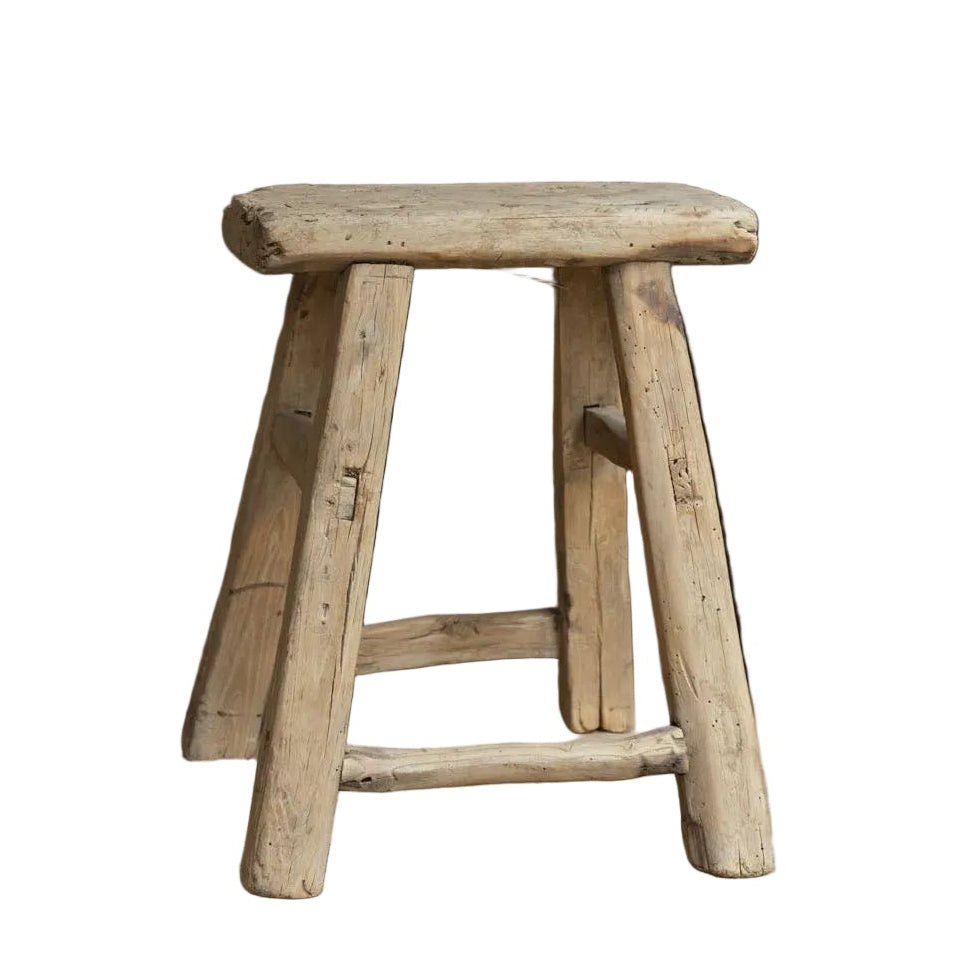 Mable Vintage Stool - Natural 0-VINTAGE - stool Hauer Market