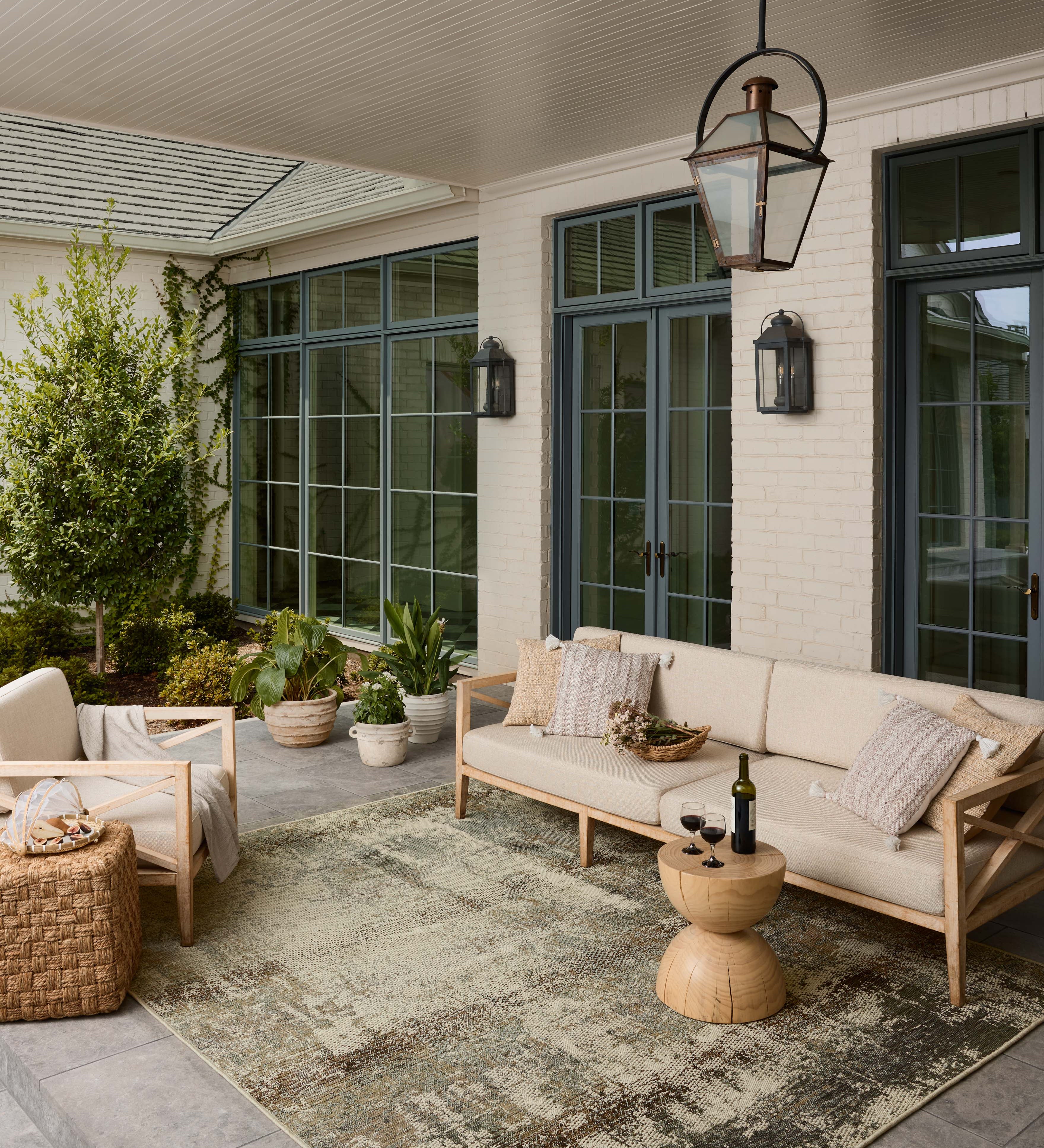 Loloi Saylor Smoke / Ivory Sample Indoor/Outdoor Rug RUGS - synthetic Loloi