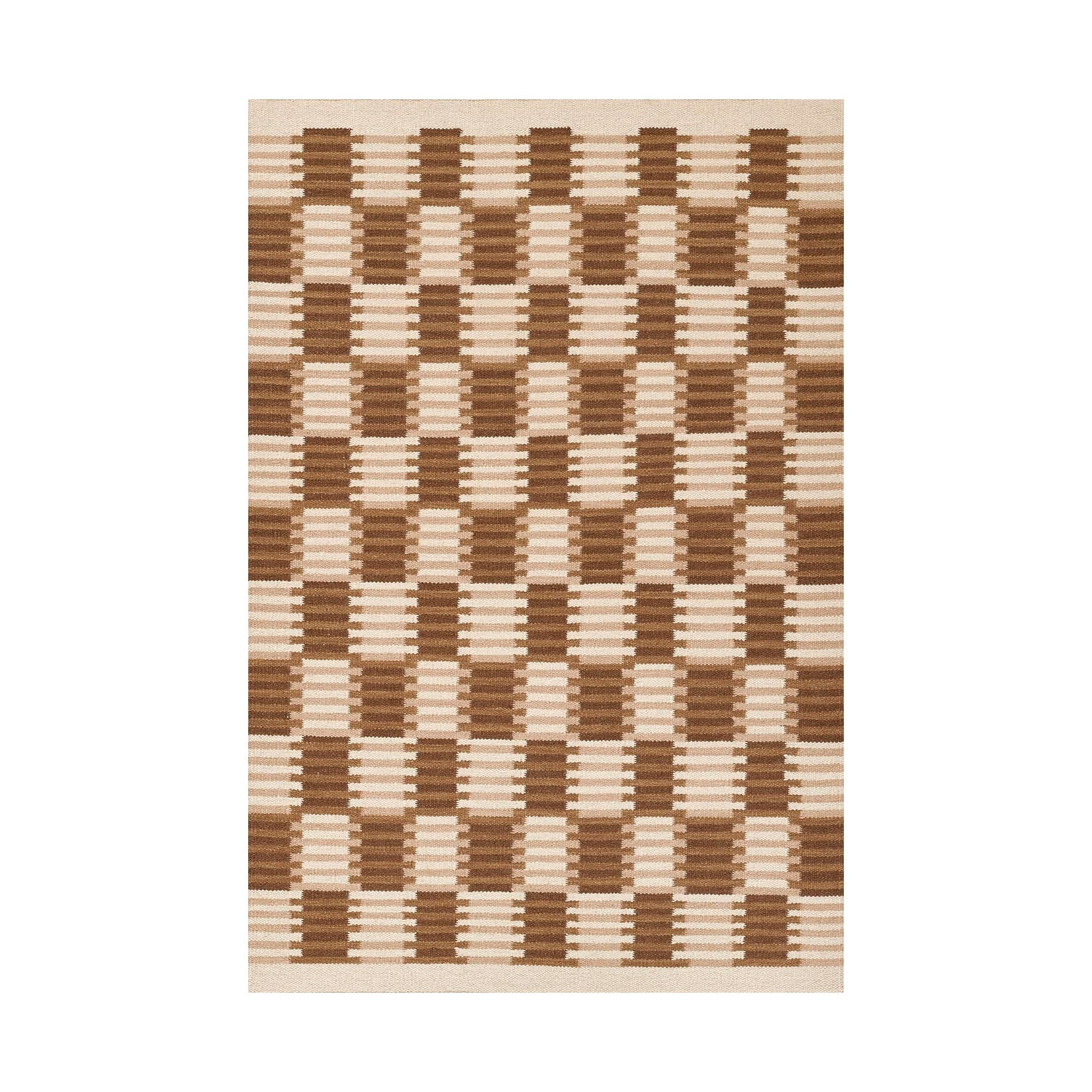 Santi Checkered Hand Woven Rug RUGS - wool Momeni Brown 2'6" x 8' Runner