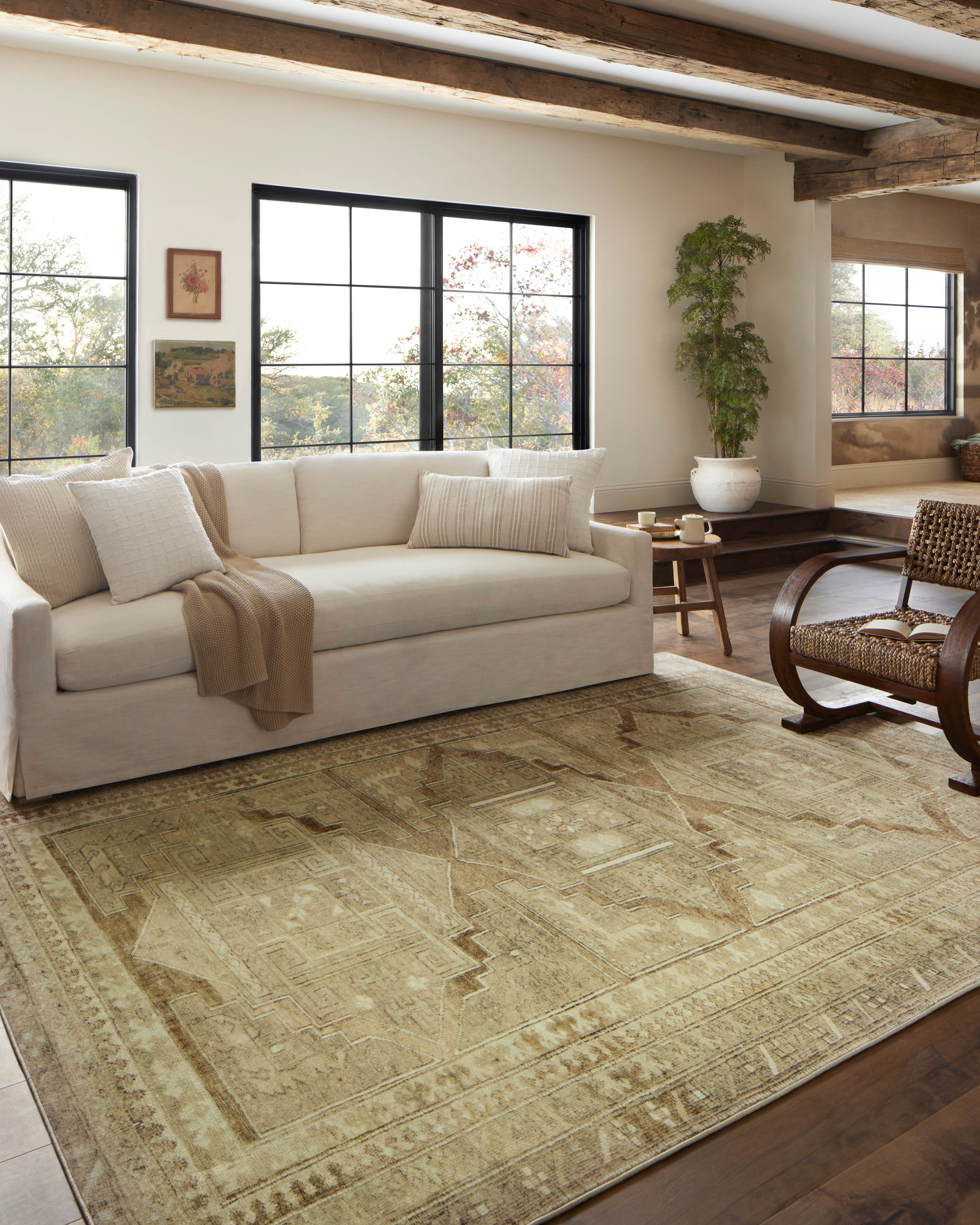Joanna Gaines x Loloi Sinclair Khaki / Tobacco Rug RUGS - synthetic Loloi