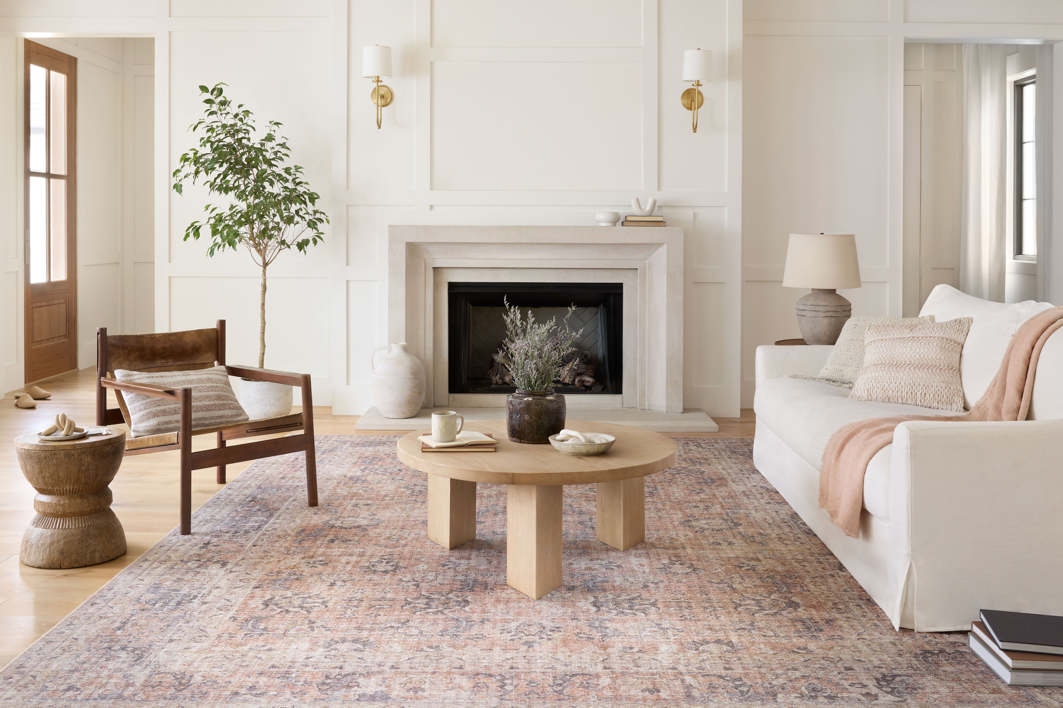 Loloi Skye Blush / Grey Oval Rug RUGS - synthetic Loloi
